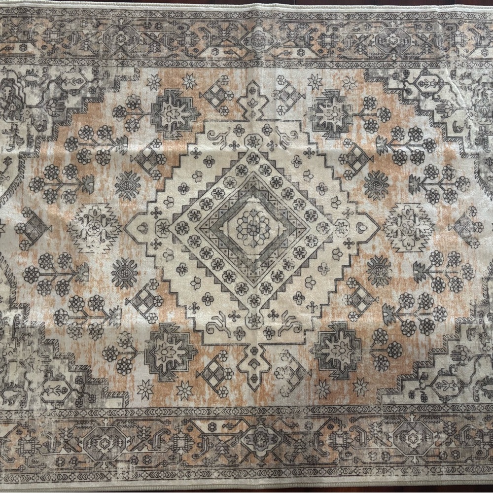 NWT Elegant Beige and Gray hallway runner washable Rug 97inches *30.5inches